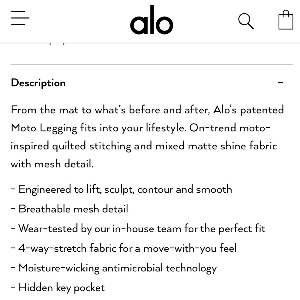 Alo Yoga moto legging navy NWT S - Picture 6 of 8